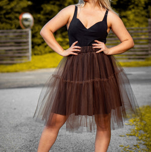Fusta maro din tull pentru copii / Kid's brown tull skirt