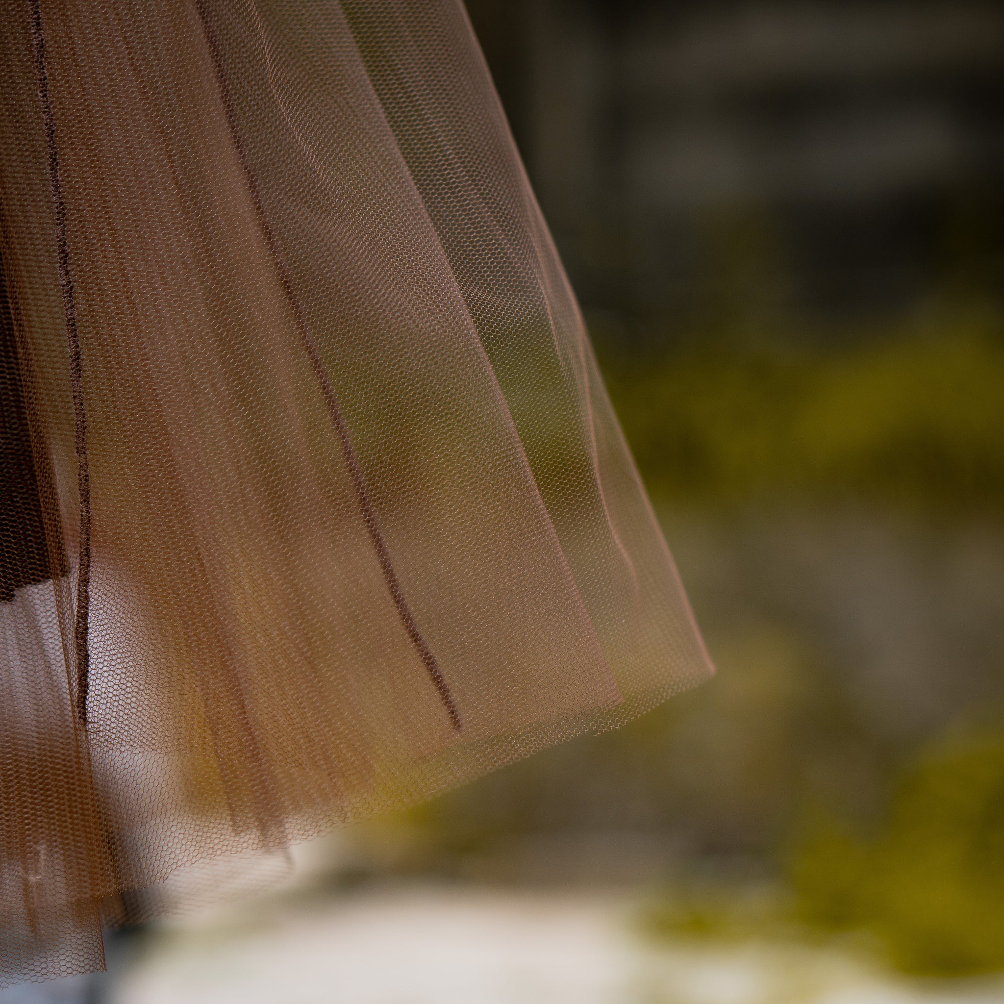 Fusta maro din tull / Brown tull skirt