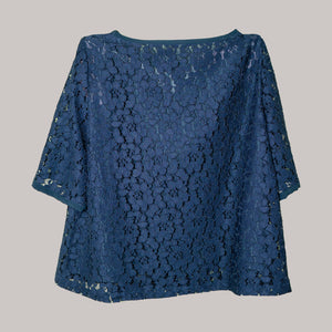 Bluza din dantela bleumarin