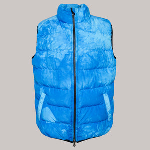 Vesta bleu cu puf