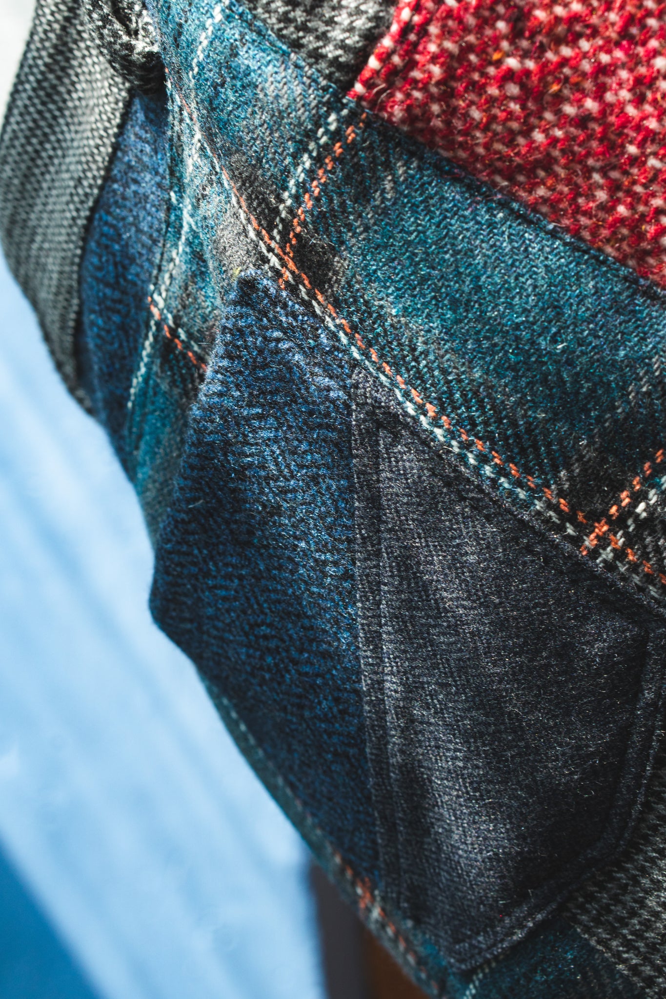 Fusta patchwork rosu / Red patchwork skirt