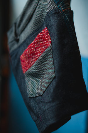 Fusta patchwork rosu / Red patchwork skirt