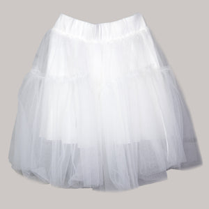 Fusta alba din tull / White tull skirt