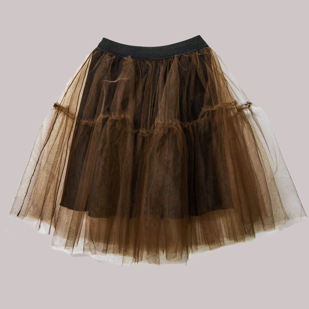 Fusta maro din tull / Brown tull skirt